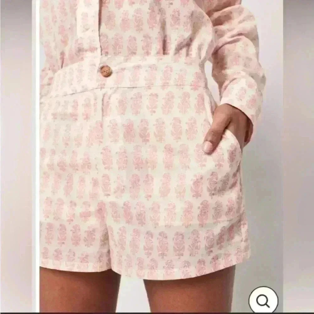 Faherty Malibu Short Pink Taj Floral Organic Cotton Women's XS NWT